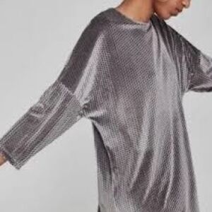 Zara Black and Gray Patterned Oversized Dress Sz Small